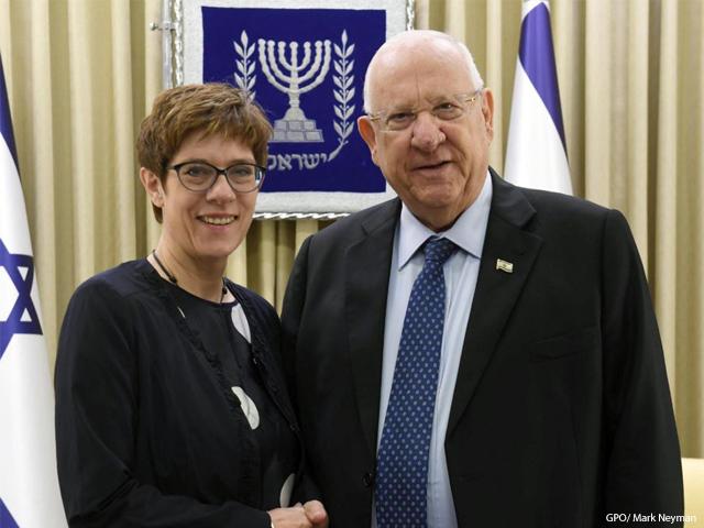 Staatspräsident Rivlin und Annegret Kramp-Karrenbauer